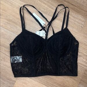 Express Black Lace Corset Top